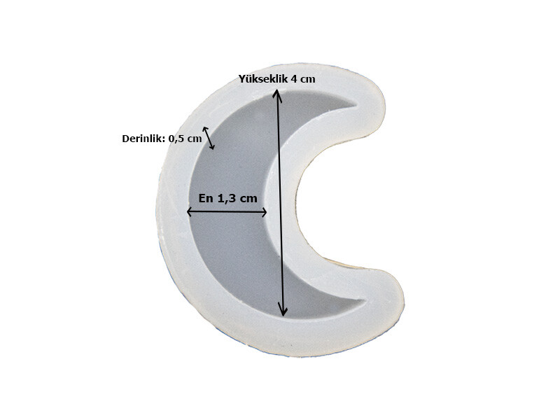 Ay Anahtarlık 0,5 cm Epoksi Reçine Kalıbı EPK-688 - 2