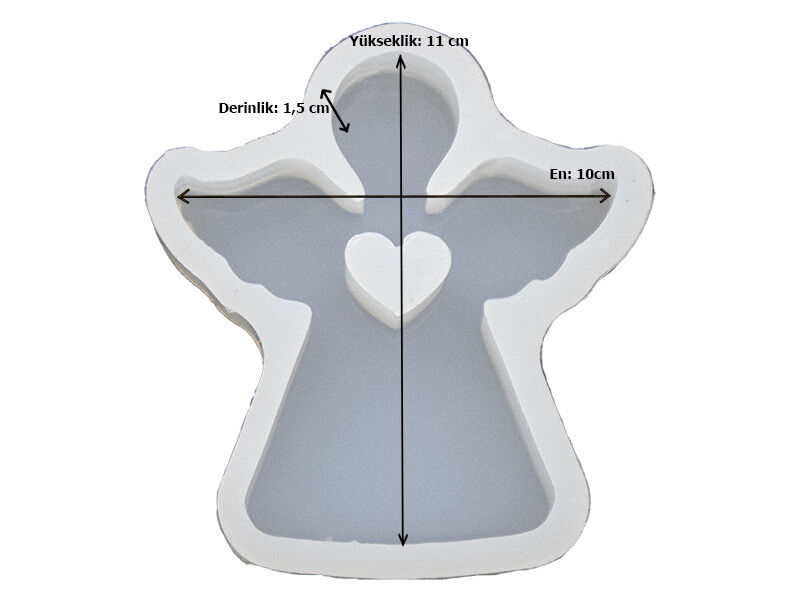 Büyük Sevimli Melek Tavşan Epoksi Reçine Kalıbı EPK-678 - 2