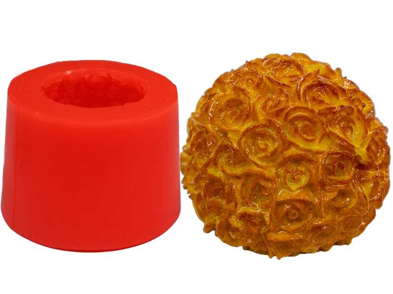 Büyük Top Gül Silikon Mum Kalıbı M-47 - 1