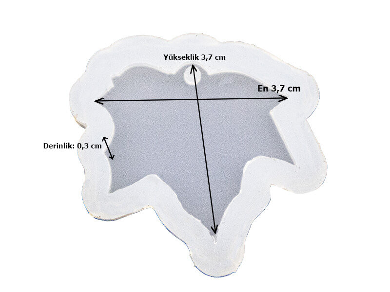 Çınar Yaprağı Anahtarlık 0,3 cm Epoksi Reçine Kalıbı EPK-693 - 2