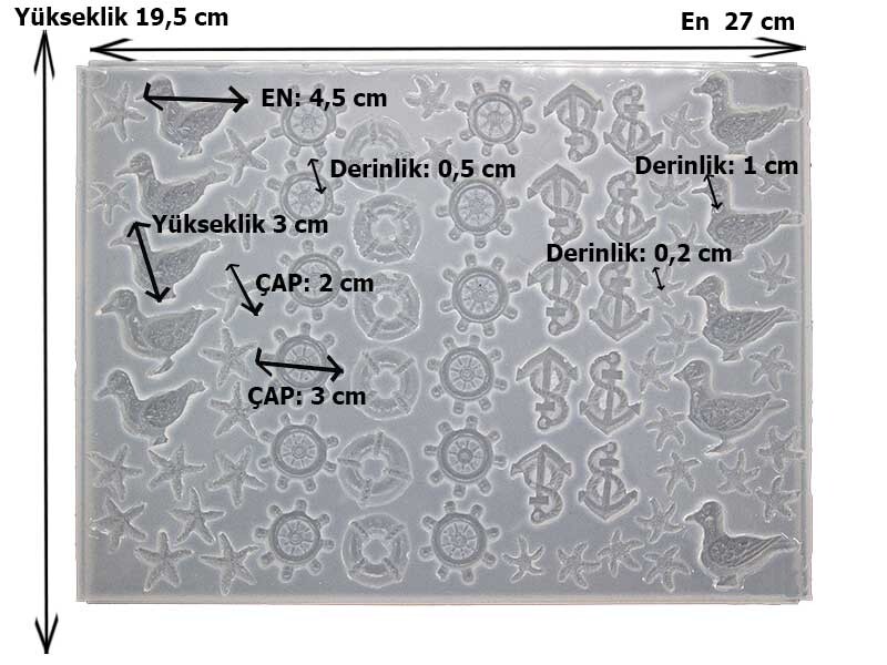 Çoklu Vapur Figür Magnet Süsü Epoksi Reçine Kalıbı EPK-794 - 3