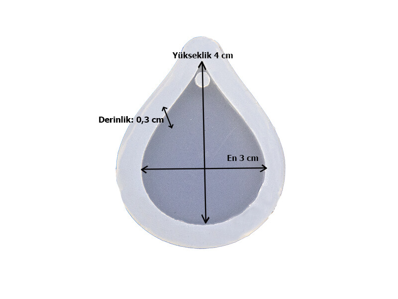 Damla Model Anahtarlık 0,3 cm Epoksi Reçine Kalıbı EPK-695 - 2