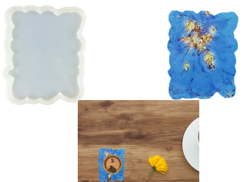 Dikdörtgen Bardak Altlığı Epoksi Reçine Kalıbı EPK-332 - Kimyacınız