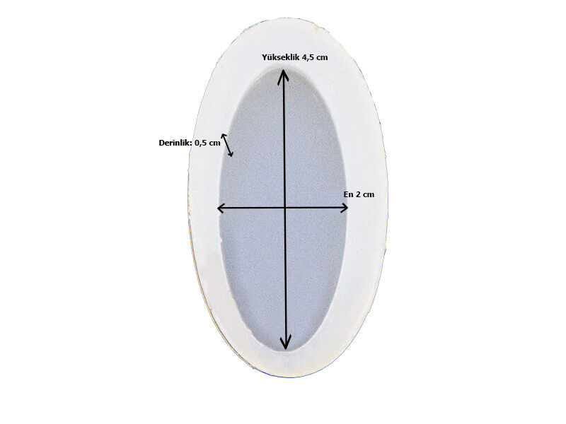 Elips Model Anahtarlık 0,5 cm Epoksi Reçine Kalıbı EPK-681 - 2