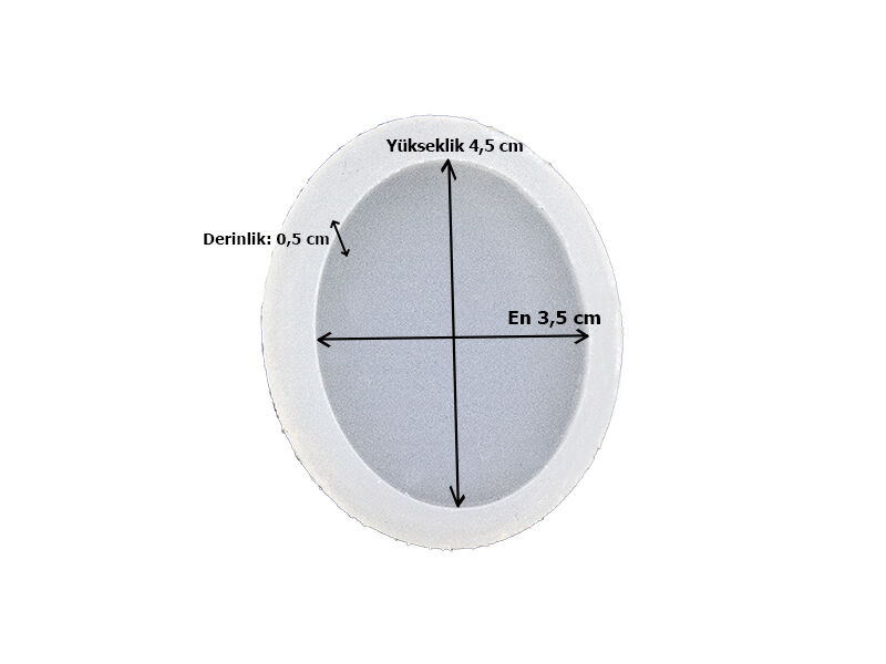 Oval Anahtarlık 0,5 cm Epoksi Reçine Kalıbı EPK-687 - 2