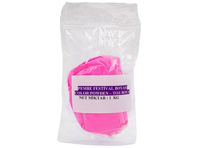 Pembe Holi Festival Boyası Color Powder Toz Boya 1 KG - Kimyacınız