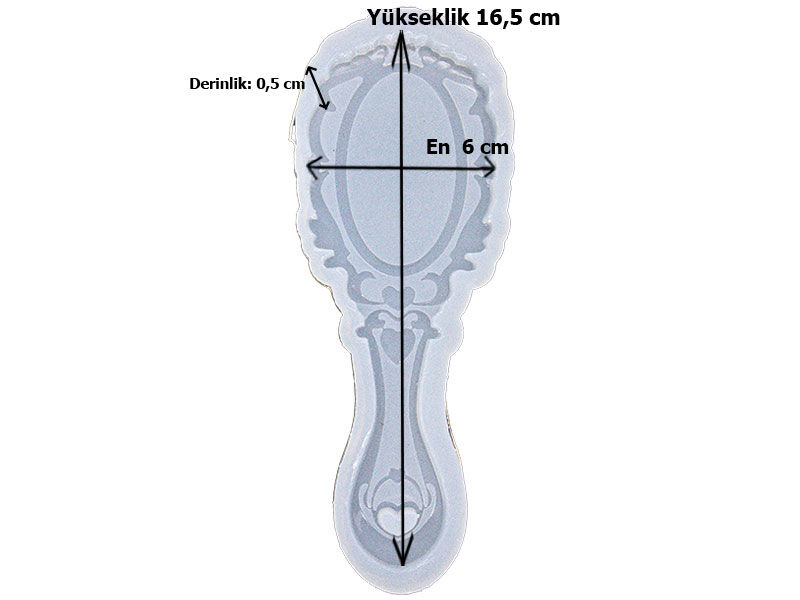 Retro El Aynası Epoksi Reçine Kalıbı EPK-776 - 2