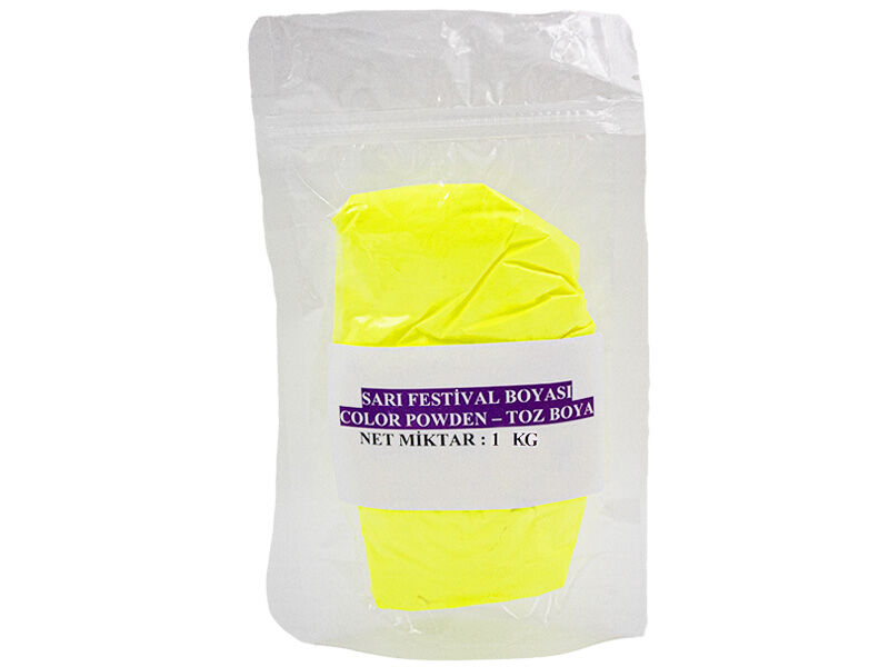 Sarı Holi Festival Boyası Color Powder Toz Boya 1 KG - 1